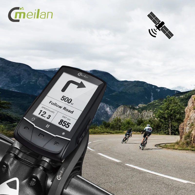 

Meilan M1 Bike GPS bicycle Computer GPS Navigation BLE4.0 speedometer Connect with Cadence/HR Monitor/Power meter (not include)