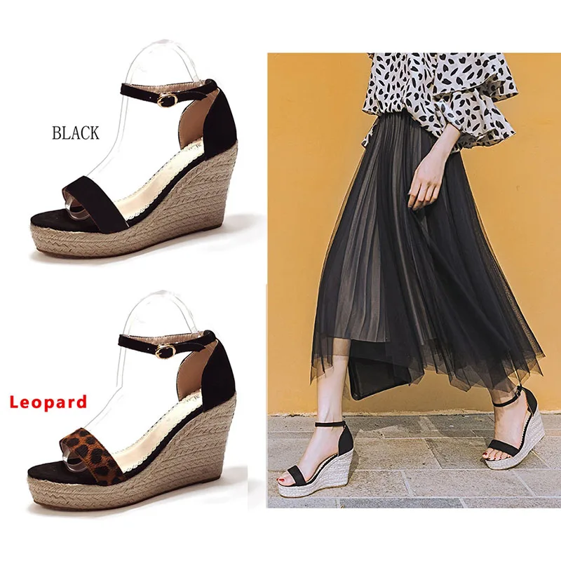 Bohemia beach Wedges Sandals for women high heel Espadrilles Shoes leopard Pumps Platform ankle strap casual travel work party
Bohemia beach Wedges Sandals for women high heel Espadrilles Shoes leopard Pumps Platform ankle strap casual travel work party