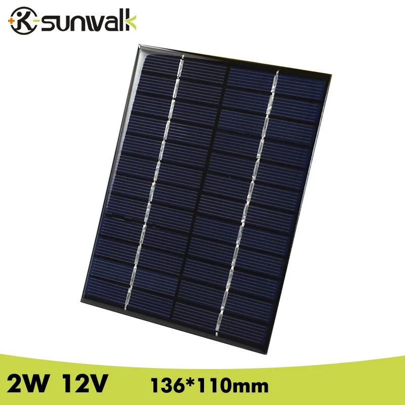 SUNWALK 2W 12V 166mA Epoxy resin Encapsulate Solar Cell Panel Polycrystalline Silicon Mini Solar Cell for DIY Solar System
SUNWALK 2W 12V 166mA Epoxy resin Encapsulate Solar Cell Panel Polycrystalline Silicon Mini Solar Cell for DIY Solar System