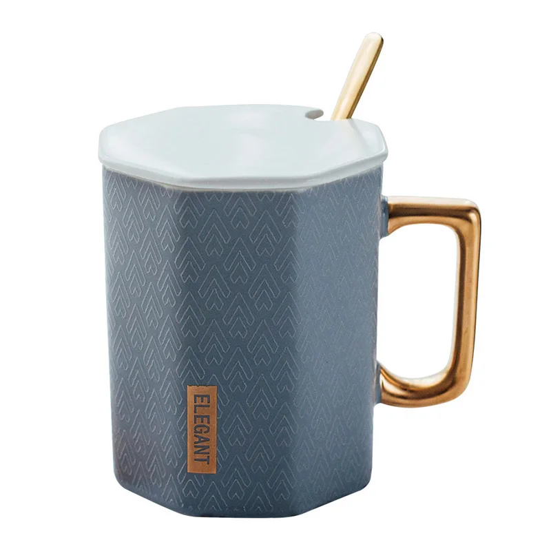 European-style gold-rimmed ceramic coffee mug with spoon lid, office Mugs milk coffee cup water glass blue black mug Drinkware
European-style gold-rimmed ceramic coffee mug with spoon lid, office Mugs milk coffee cup water glass blue black mug Drinkware