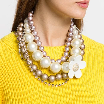 Acrylic Pearl Crystal Flower Fashion Statement Necklace Bohemia India Big Long Necklace Jewelry Accessories 
Acrylic Pearl Crystal Flower Fashion Statement Necklace Bohemia India Big Long Necklace Jewelry Accessories