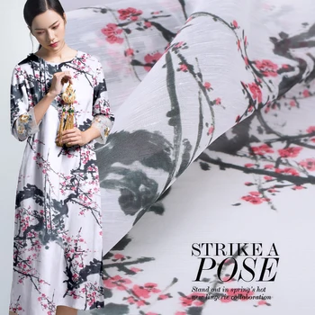 Red plum ink color 140cm wide silk linen fabric digital printing silk fabric summer silk clothing dress line fabric wholesale
Red plum ink color 140cm wide silk linen fabric digital printing silk fabric summer silk clothing dress line fabric wholesale
