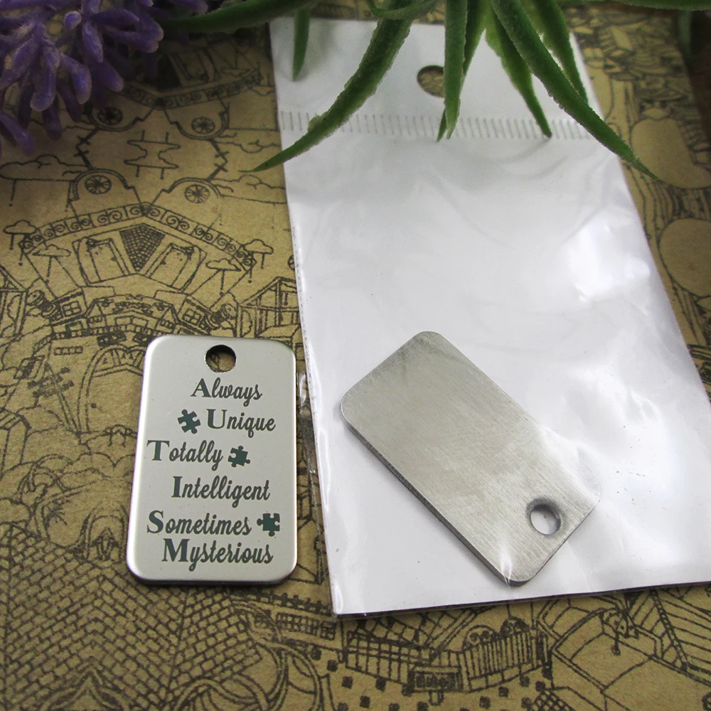 20pcs--"unique totally intelligent sometimes mysterious"stainless steel charms more style for choosing DIY pendants necklace |