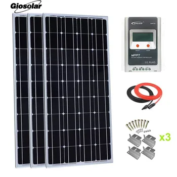 Giosolar 300 Watt Monocrystalline Solar Panel Kit with LCD MPPT 30A Solar Charge Controller for RV Boat Off-Grid System
Giosolar 300 Watt Monocrystalline Solar Panel Kit with LCD MPPT 30A Solar Charge Controller for RV Boat Off-Grid System