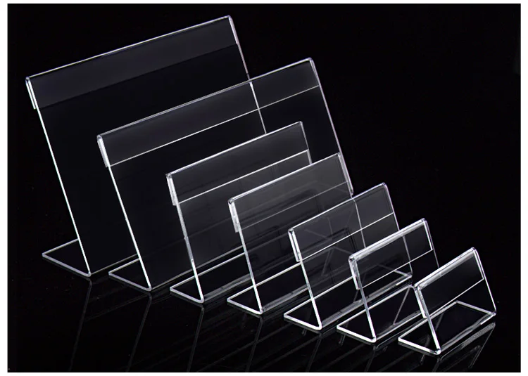 Acrylic name card holder L-shape Clear Acrylic Table Sign Price Tag Label Display Paper Promotion Desk Sign Holder Picture Frame
Acrylic name card holder L-shape Clear Acrylic Table Sign Price Tag Label Display Paper Promotion Desk Sign Holder Picture Frame