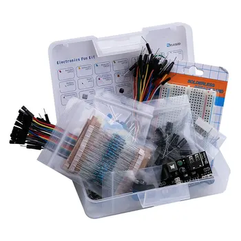 Electronic Fun Kit Bundle with Breadboard Cable Resistor, Capacitor, LED, Potentiometer 235 Items for arduino
Electronic Fun Kit Bundle with Breadboard Cable Resistor, Capacitor, LED, Potentiometer 235 Items for arduino