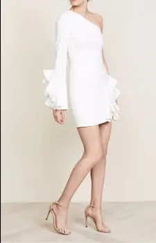 One-Shoulder White Bodcyon Dress Celebrity Sexy Ruffles Mini Elegant Night CLub Party Dress Wholesale
One-Shoulder White Bodcyon Dress Celebrity Sexy Ruffles Mini Elegant Night CLub Party Dress Wholesale