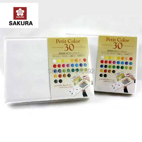 Sakura 30 colours watercolor paint box,with water brush,solid petit watercolor painting outdoor,portable sketch with fine color
Sakura 30 colours watercolor paint box,with water brush,solid petit watercolor painting outdoor,portable sketch with fine color