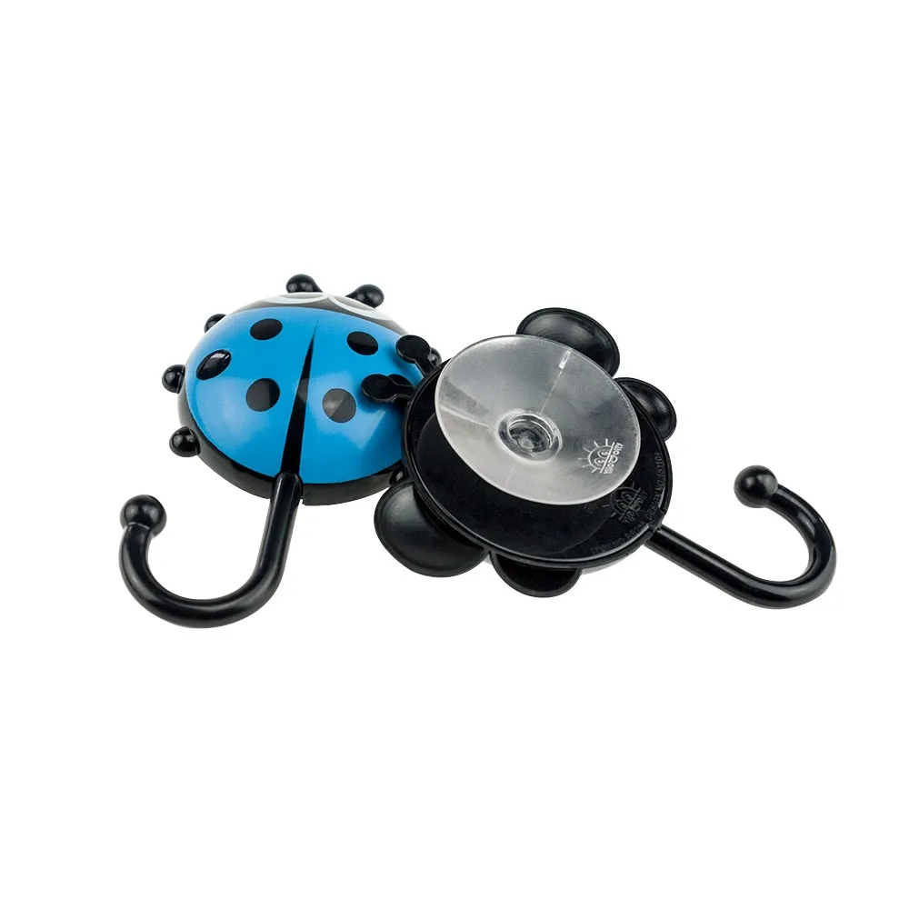FHEAL 2pcs Cute Ladybug Bee Bathroom Wall Hooks Kitchen vacuum Sucker Holder Hook multi-purpose Wall Decor Hooks (14)