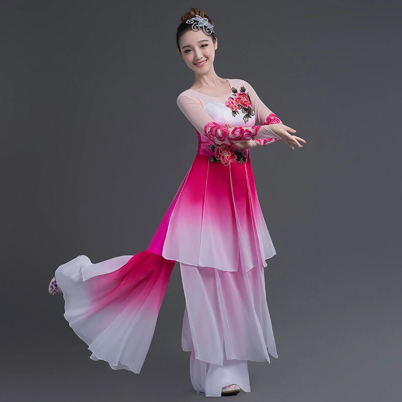 Китайский hanfu Женский Классический танцевальный костюм изящный вентилятор Национальный танцевальный костюм Yangko одежда
Китайский hanfu Женский Классический танцевальный костюм изящный вентилятор Национальный танцевальный костюм Yangko одежда