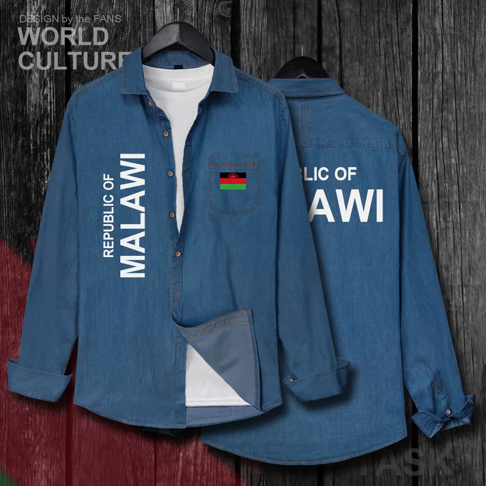 Malawi Nyasaland Malawian MW MWI Men Flags Clothes Autumn Cotton Long Sleeve Cowboy Coat Fashion Turn-down Collar Jeans Shirt
Malawi Nyasaland Malawian MW MWI Men Flags Clothes Autumn Cotton Long Sleeve Cowboy Coat Fashion Turn-down Collar Jeans Shirt
