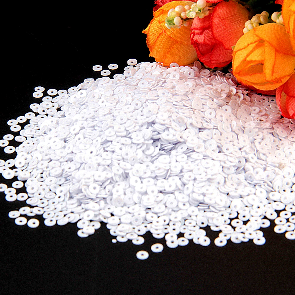Sequin 3-30mm White Series Color Round Cup Large Sequins Flat Round Pvc Sequin Paillettes Sewing Wedding Decoration Craft 10g