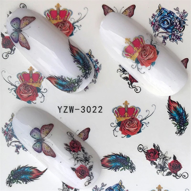 FWC 1 Sheets Hot Nail Sticker Feathers/Roses Beauty Water Transfer Stamping Nail Art Tips Nail Decor Manicure Decal
FWC 1 Sheets Hot Nail Sticker Feathers/Roses Beauty Water Transfer Stamping Nail Art Tips Nail Decor Manicure Decal