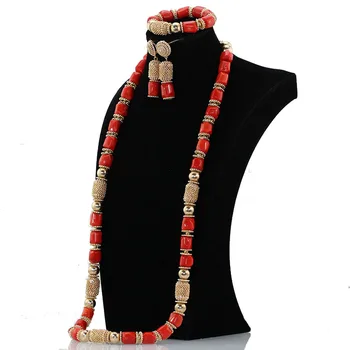 40 inches Coral Beads African Jewelry Fashion Necklace Set Dubai Gold Beaded Accessory Women Jewelry Set Brides Gift CNR170
40 inches Coral Beads African Jewelry Fashion Necklace Set Dubai Gold Beaded Accessory Women Jewelry Set Brides Gift CNR170
