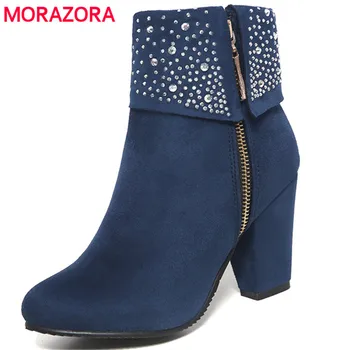 MORAZORA Rhinestone high heels shoes spring autumn ankle boots for women zipper fashion womens boots large size 34-47
MORAZORA Rhinestone high heels shoes spring autumn ankle boots for women zipper fashion womens boots large size 34-47