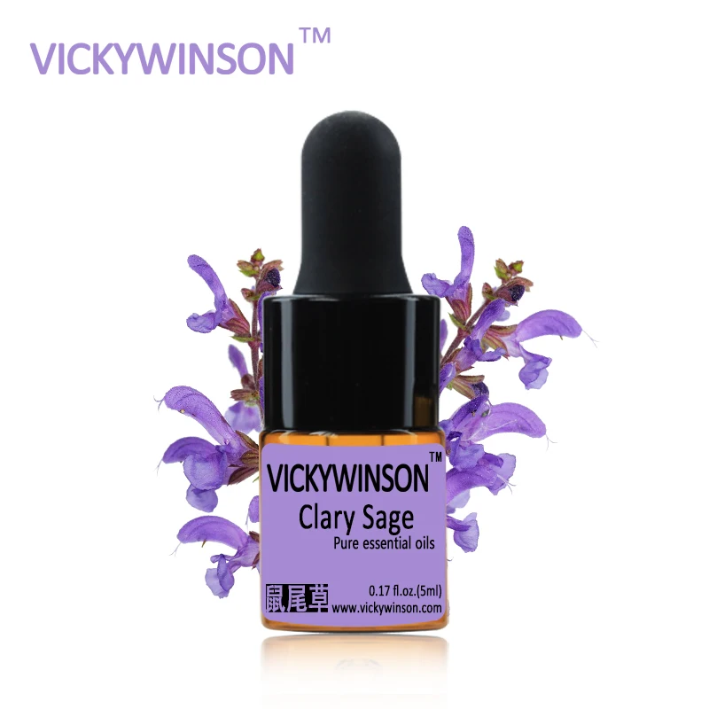 VICKYWINSON Clary sage эфирное масло 5 мл 100% чистый клерный шалфей сужает поры затягивает