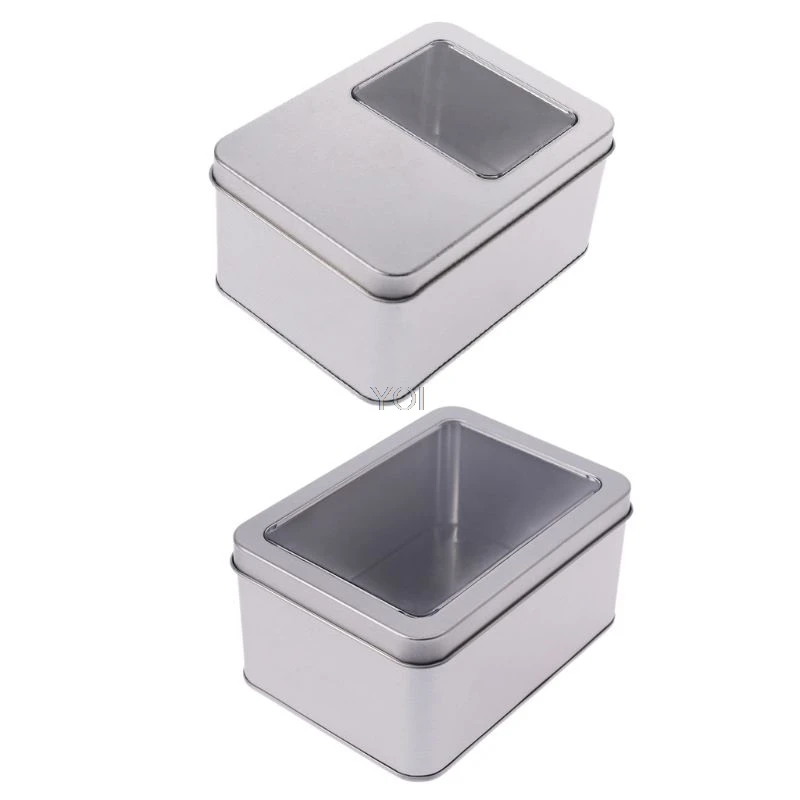 Transparent Window Top Metal Tin Can Box Silver Storage Case Crafts For Power Bank Money Coin Candy Ke
Transparent Window Top Metal Tin Can Box Silver Storage Case Crafts For Power Bank Money Coin Candy Ke
