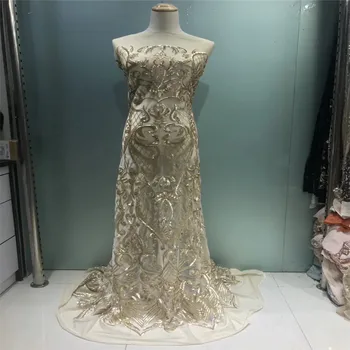 luxury french net lace gold sequins fabric high quality tulle lace glitter fabric for wedding dresses 5yard/lot H38-1
luxury french net lace gold sequins fabric high quality tulle lace glitter fabric for wedding dresses 5yard/lot H38-1