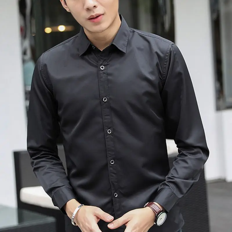 2018 Fashion Brand Male Shirt Long-Sleeves Tops Slim Casual Solid Color Mens Dress Shirts Slim Business Men Shirt 
2018 Fashion Brand Male Shirt Long-Sleeves Tops Slim Casual Solid Color Mens Dress Shirts Slim Business Men Shirt