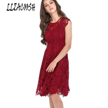 Summer Water Soluble Lace Wine red Hollow Out Crochet Floral Dress 2018 Women Sleeveless party Dresses
Summer Water Soluble Lace Wine red Hollow Out Crochet Floral Dress 2018 Women Sleeveless party Dresses