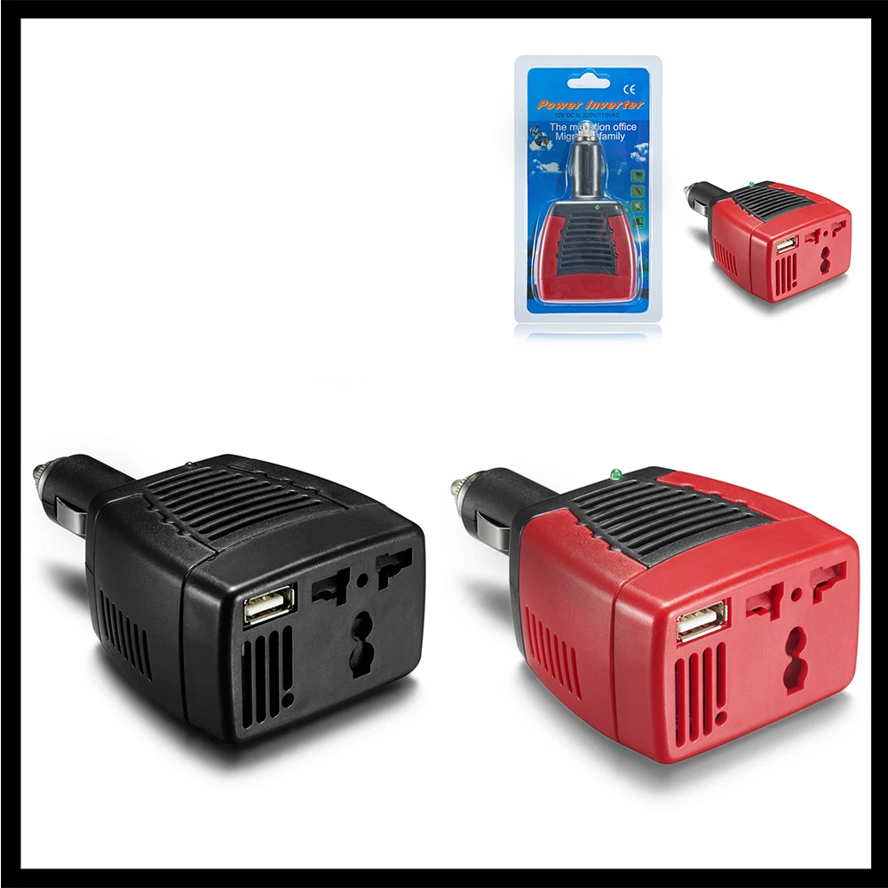 Car Inverters 75W Car Power Inverter Charger Adapter 12V DC To 110/220V AC+USB 0.5A
Car Inverters 75W Car Power Inverter Charger Adapter 12V DC To 110/220V AC+USB 0.5A