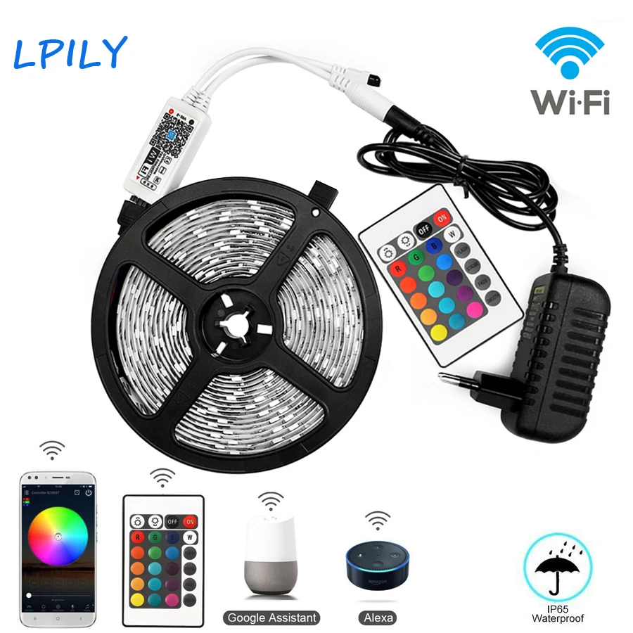 WIFI Led Strip 5M 10M 15M Led Strip Light 2835 5050 DC 12V LED Tape Rgb Flexible IP65 Waterproof led Ribbon wifi Controller Kit
WIFI Led Strip 5M 10M 15M Led Strip Light 2835 5050 DC 12V LED Tape Rgb Flexible IP65 Waterproof led Ribbon wifi Controller Kit