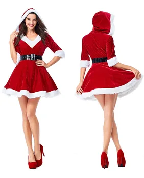 Women Miss Santa Claus Costume Christmas New Year Costume For Adult Long Sleeve Red Velvet Christmas Princess Red Velvet Dresses
Women Miss Santa Claus Costume Christmas New Year Costume For Adult Long Sleeve Red Velvet Christmas Princess Red Velvet Dresses