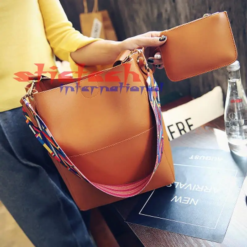 Фото by dhl or ems 10pcs wide shoulder strap handbag leather messenger bag European style bucket | Багаж и сумки