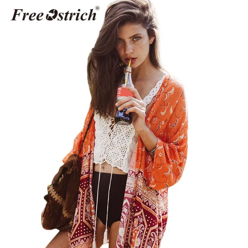 Free Ostrich Cardigan Summer 2019 Style Women Boho Printed Chiffon Long Kimono Tops Blouse 
Free Ostrich Cardigan Summer 2019 Style Women Boho Printed Chiffon Long Kimono Tops Blouse