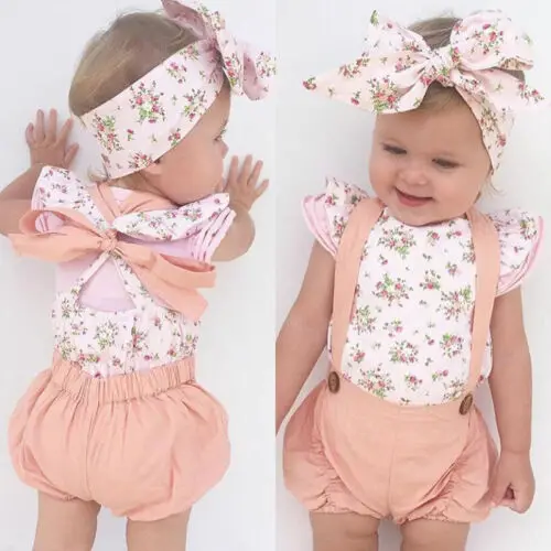 Adorable Baby Girls 2019 New Cute Floral Printed Sleeveless Backless Romper + Lovely Headband Jumpsuit Sunsuit Outfits
Adorable Baby Girls 2019 New Cute Floral Printed Sleeveless Backless Romper + Lovely Headband Jumpsuit Sunsuit Outfits