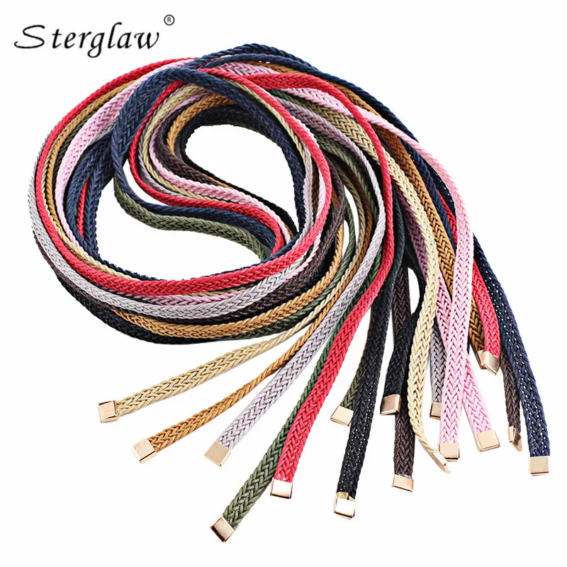 Brand luxury Hand knit rope narrow waist belts for women dress decorative Knotted lady leather belt female braided belts N004
Brand luxury Hand knit rope narrow waist belts for women dress decorative Knotted lady leather belt female braided belts N004