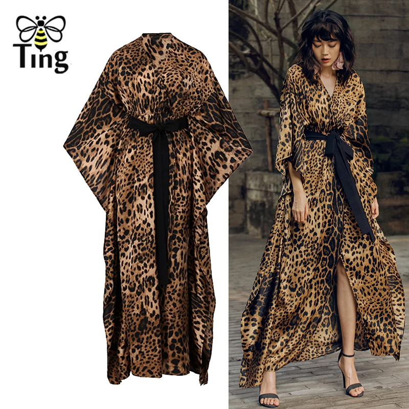 Tingfly New Design Fashion Leopard Maxi Dress Satin Casual Deep V neck Loose Long Dress Sexy Split Party Dress with Sashes Plus
Tingfly New Design Fashion Leopard Maxi Dress Satin Casual Deep V neck Loose Long Dress Sexy Split Party Dress with Sashes Plus