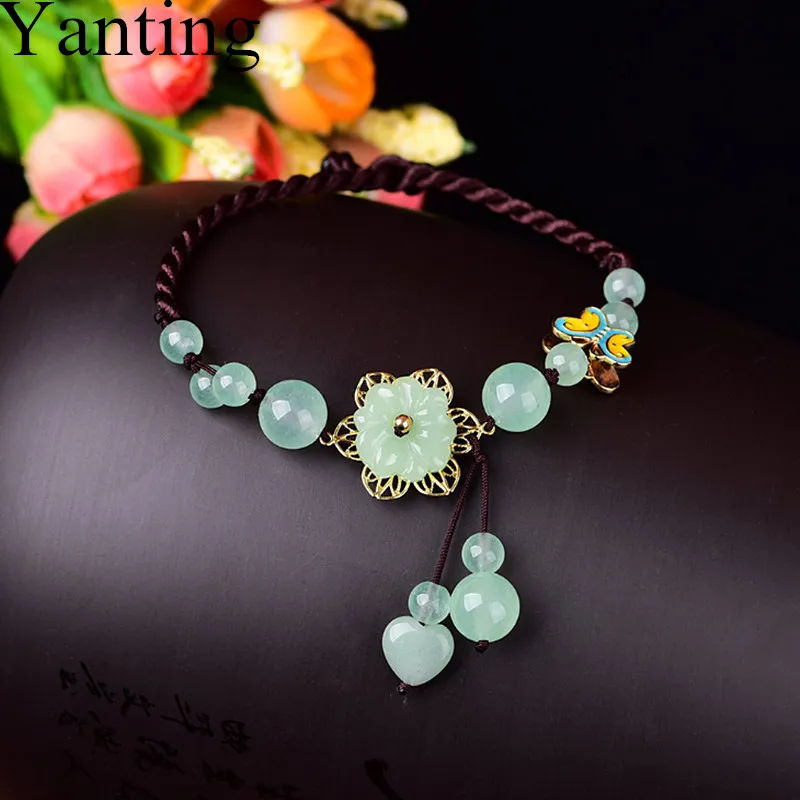 Yanting Green Chalcedony Stone Anklets For Women Female Foot Jewelry Glass Glazed Flower Cloisonne Butterfly Girls Gift 006
Yanting Green Chalcedony Stone Anklets For Women Female Foot Jewelry Glass Glazed Flower Cloisonne Butterfly Girls Gift 006