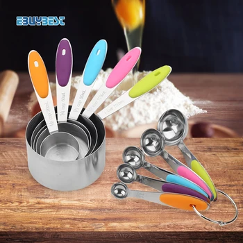 Stainless Steel Measuring Spoon Scale Kitchen Silicone Measuring Cups and Spoons Set For Baking Sugar Coffee Measuring Tools
Stainless Steel Measuring Spoon Scale Kitchen Silicone Measuring Cups and Spoons Set For Baking Sugar Coffee Measuring Tools