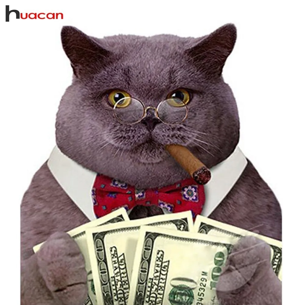 HUACAN Full Square Diamond Painting Cat Paint With Diamonds Money Diamond Embroidery Cross Stitch Animal Picture Of Rhinestones
HUACAN Full Square Diamond Painting Cat Paint With Diamonds Money Diamond Embroidery Cross Stitch Animal Picture Of Rhinestones