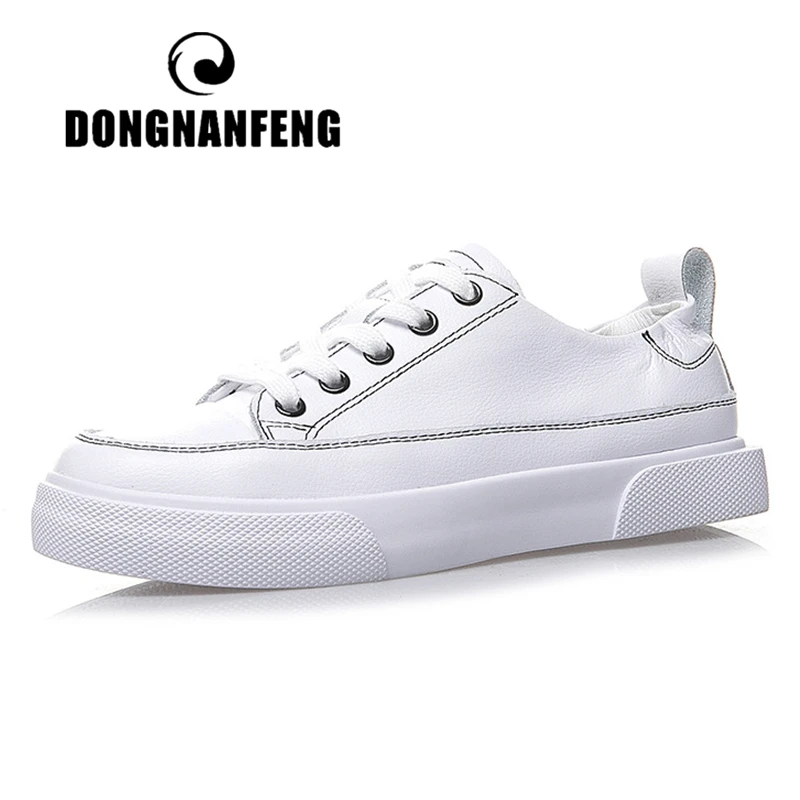 DONGNANFENG Women Female Ladies Student Genuine Leather White Shoes Flats Platform Korean Lace Up Vulcanized Shoes 35-40 XD-W052
DONGNANFENG Women Female Ladies Student Genuine Leather White Shoes Flats Platform Korean Lace Up Vulcanized Shoes 35-40 XD-W052