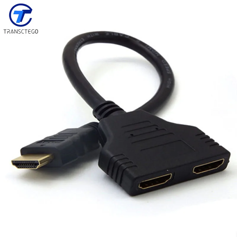 TRANSCTEGO Twin HDMI Cable 1 in 2 Out HDMI Cable Adapter Plug Video Cable Connectors For HD TV LCD PS3 Projector Computer Cable
TRANSCTEGO Twin HDMI Cable 1 in 2 Out HDMI Cable Adapter Plug Video Cable Connectors For HD TV LCD PS3 Projector Computer Cable