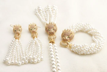 GrayBirds Luxury Jewelry Set For Woman Animal Panther Leopard Necklace Bracelet Earring Shell Pearl Zircon Hot Pink Color
GrayBirds Luxury Jewelry Set For Woman Animal Panther Leopard Necklace Bracelet Earring Shell Pearl Zircon Hot Pink Color