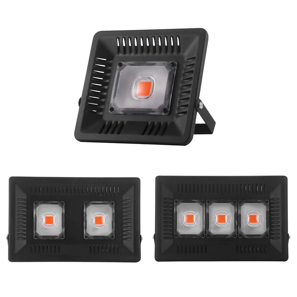 Фото Led Grow Light полный спектр 100 Вт 200 300 IP67 COB LED прожектор для растений Крытый Открытый