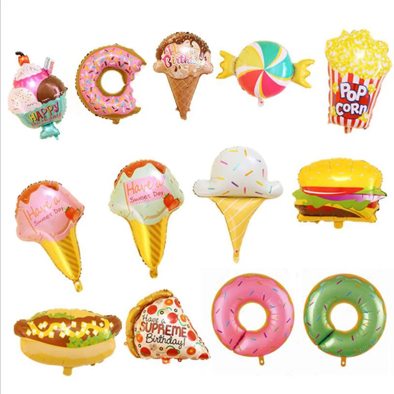 1pcs/lot Hamburg ice cream Popcorn cake donut Pizza food balloon birthday party decoration cake shop inflatable balloons globos
1pcs/lot Hamburg ice cream Popcorn cake donut Pizza food balloon birthday party decoration cake shop inflatable balloons globos