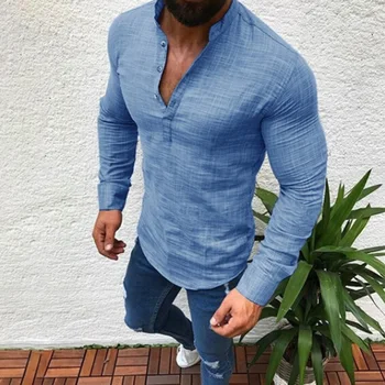 Men V Neck Slim Shirt Spring Casual Button Linen Shirts Men Blouse Formal Half Open Long Sleeve Tops Plus Size Men Clothes
Men V Neck Slim Shirt Spring Casual Button Linen Shirts Men Blouse Formal Half Open Long Sleeve Tops Plus Size Men Clothes