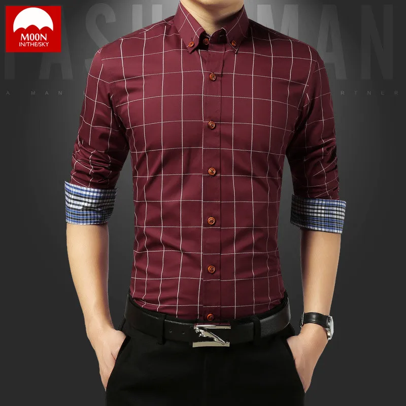MOON Brand Men Shirts New Arrivals Slim-fit Plaid Shirt Solid Long Sleeve British Style Cotton Men's Shirt CS-007
MOON Brand Men Shirts New Arrivals Slim-fit Plaid Shirt Solid Long Sleeve British Style Cotton Men's Shirt CS-007