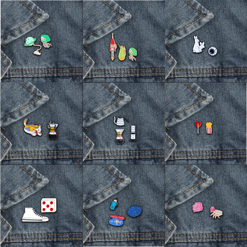 Lovers Brooches Enamel Pin Pencil brain Bunny Eyes Flower Shoe Lapel pins Jeans shirt Jewelry Metal Decoration Party for Friends
Lovers Brooches Enamel Pin Pencil brain Bunny Eyes Flower Shoe Lapel pins Jeans shirt Jewelry Metal Decoration Party for Friends