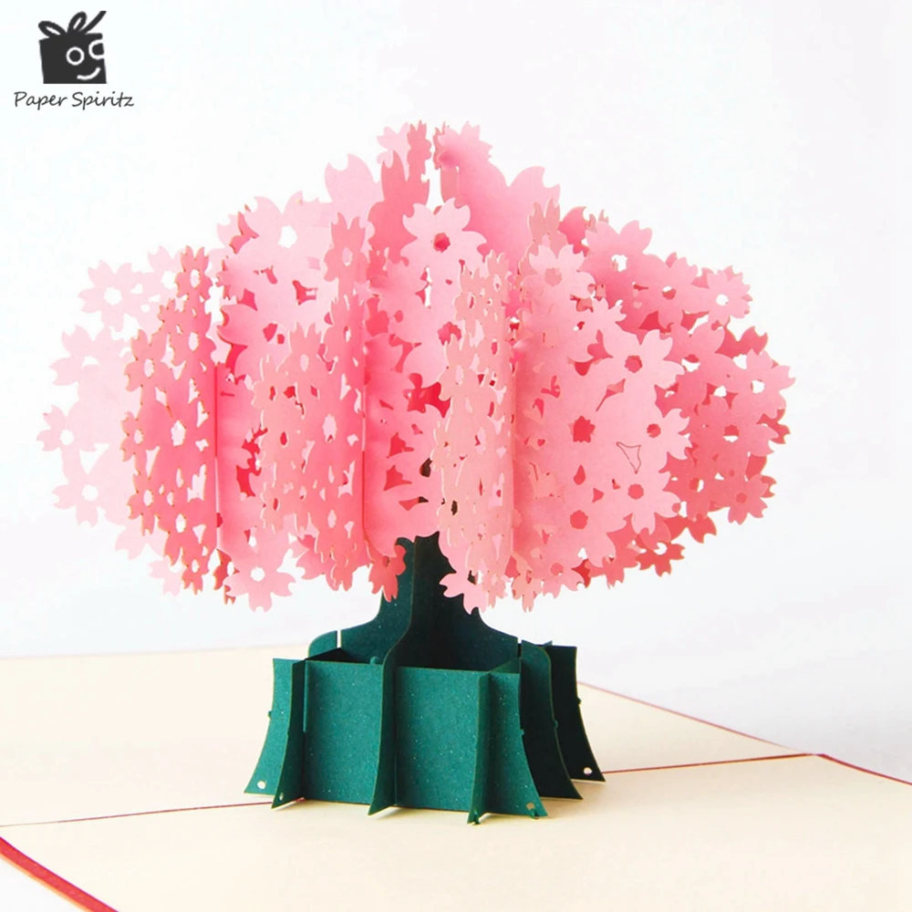 3D Pop Up Greeting & Gift Handmade Origami Kraft paper laser cut Card Thank you Cherry Flower postcards happy birthday cards
3D Pop Up Greeting & Gift Handmade Origami Kraft paper laser cut Card Thank you Cherry Flower postcards happy birthday cards