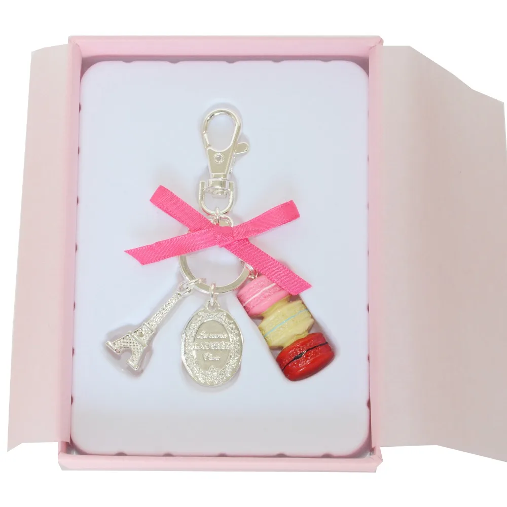 2017 New arrival Shiny silver plated Keychain Bag Charms France Macarons Effiel Tower Lover Christmas Key Chain Gifts Color Box
2017 New arrival Shiny silver plated Keychain Bag Charms France Macarons Effiel Tower Lover Christmas Key Chain Gifts Color Box