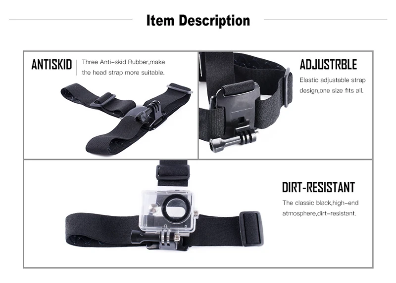 gopro sjcam xiaomi yi action camera accessories head strap2