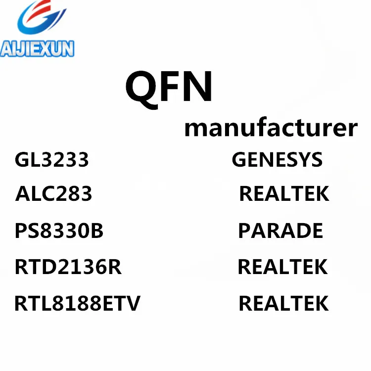 5Pcs {GL3233 GENESYS} {ALC283 REALTEK} {PS8330B PARADE} {RTD2136R REALTEK} {RTL8188ETV } QFN in stock 100 %New and original
5Pcs {GL3233 GENESYS} {ALC283 REALTEK} {PS8330B PARADE} {RTD2136R REALTEK} {RTL8188ETV } QFN in stock 100 %New and original