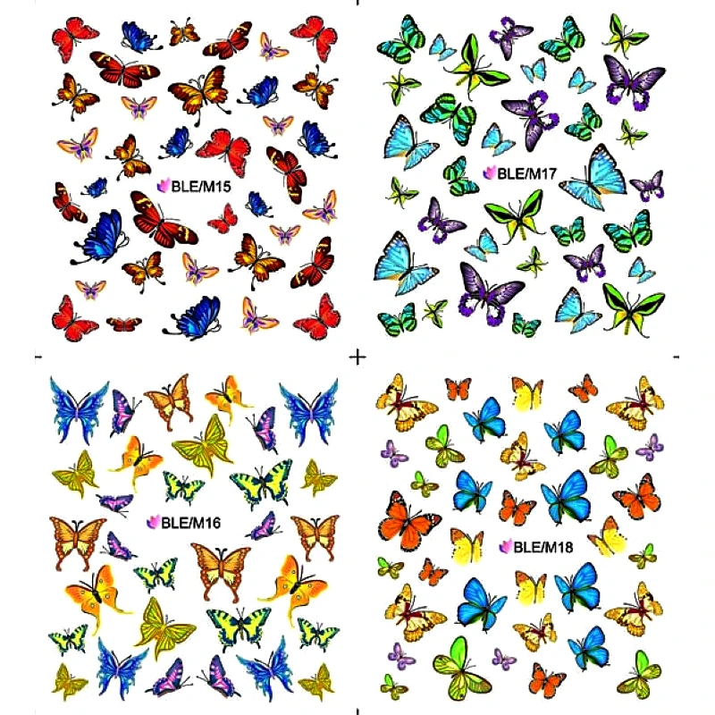 4 PACKS / LOT Nail Art Water Transfers Stickers Nail Decals Stickers Water Decal BUTTERFLY FULL PAGE M015-M018
4 PACKS / LOT Nail Art Water Transfers Stickers Nail Decals Stickers Water Decal BUTTERFLY FULL PAGE M015-M018