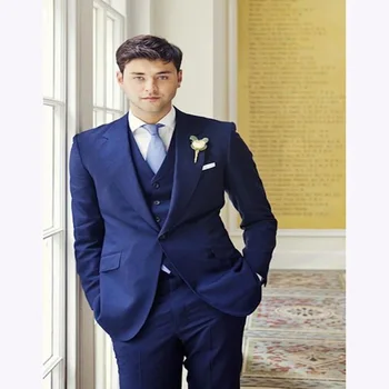 Notched Lapel Groom Wedding Tuxedo royal Blue Suits For Men Three Piece smoking mens suit vestido de festa (jacket+pants+vest)
Notched Lapel Groom Wedding Tuxedo royal Blue Suits For Men Three Piece smoking mens suit vestido de festa (jacket+pants+vest)
