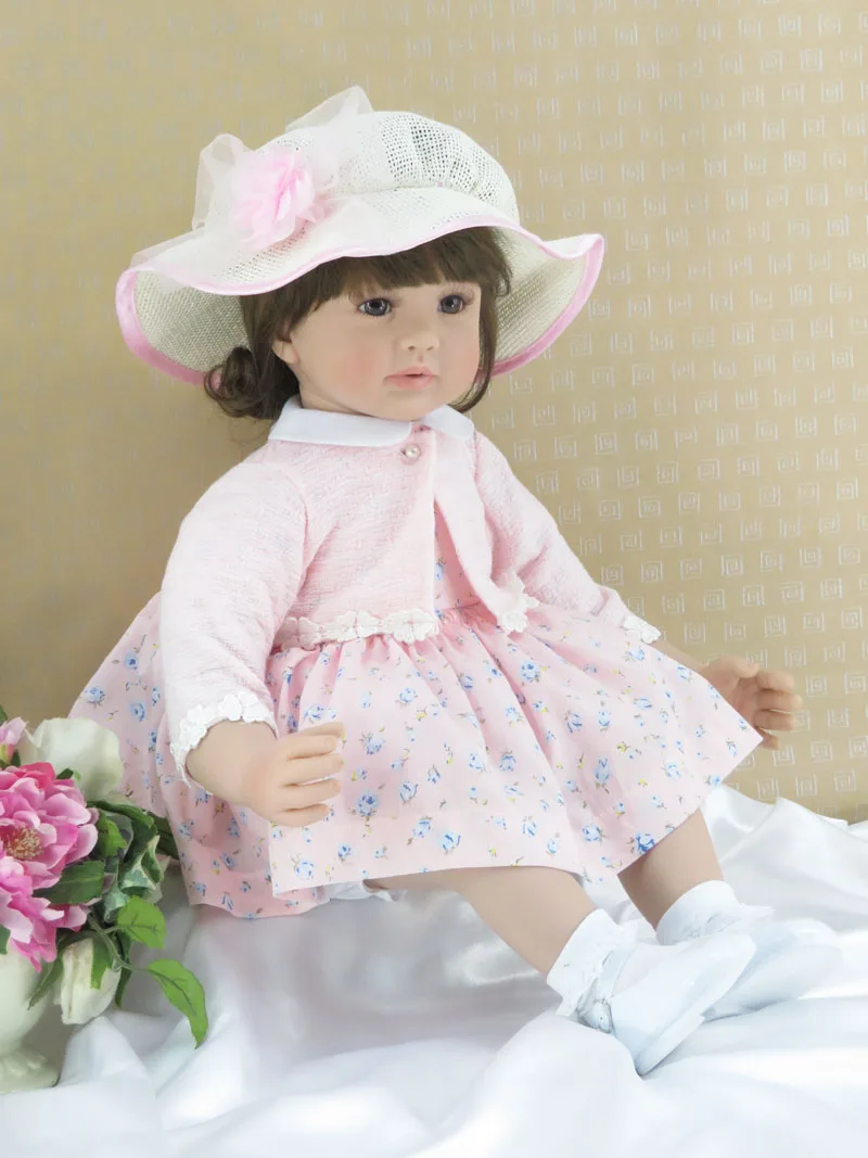 60cm Silicone Reborn Baby Girl Doll Toy For
